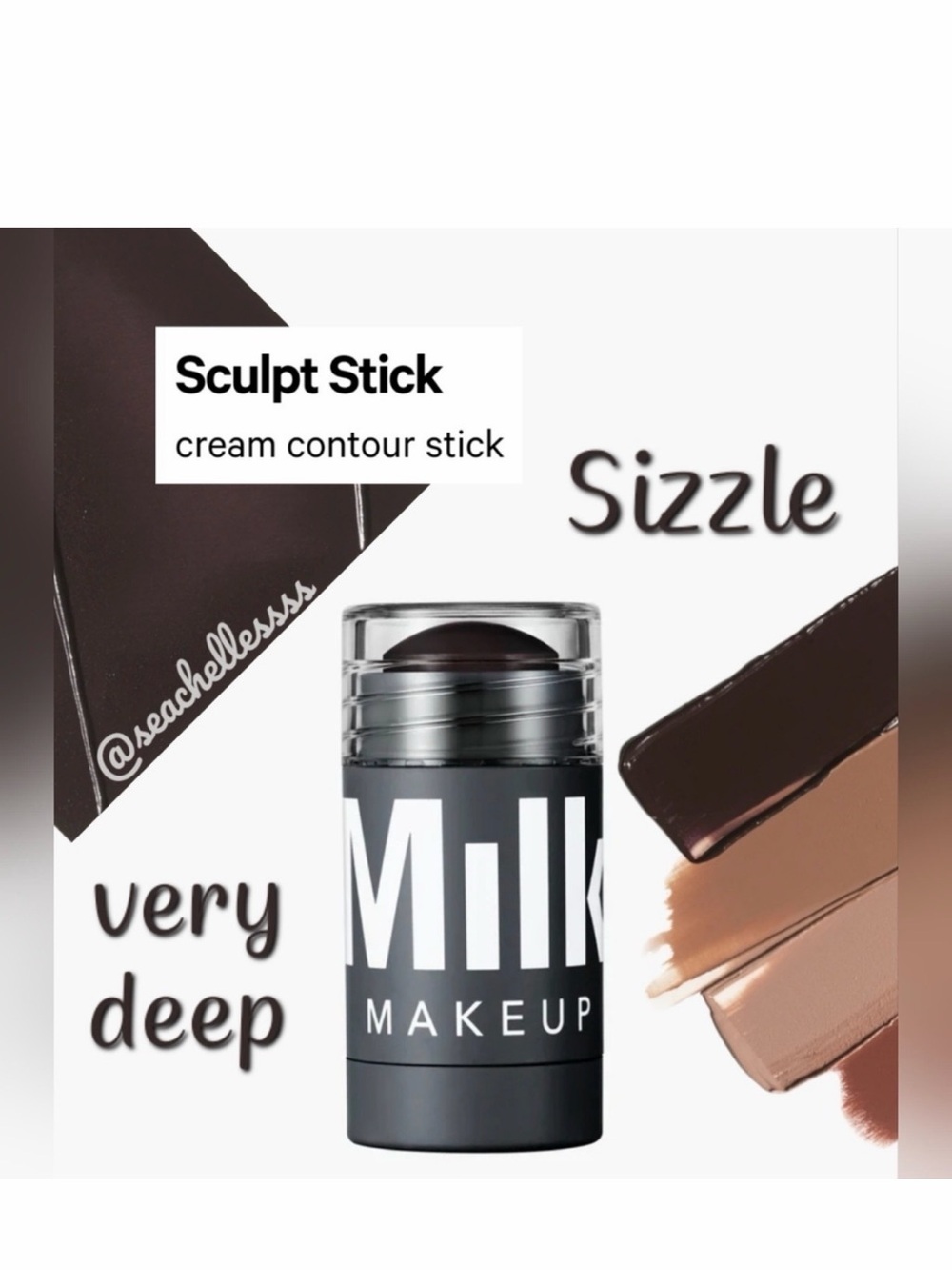 Miilk Makeup Sculpt Stick Cream Contour | Sizzle | Very Deep | Brand New in Box
